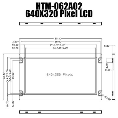 Layar Lcd 6,2 Inci Resolusi 640x320 MONO TFT LCD Sunlight Readable Monitor